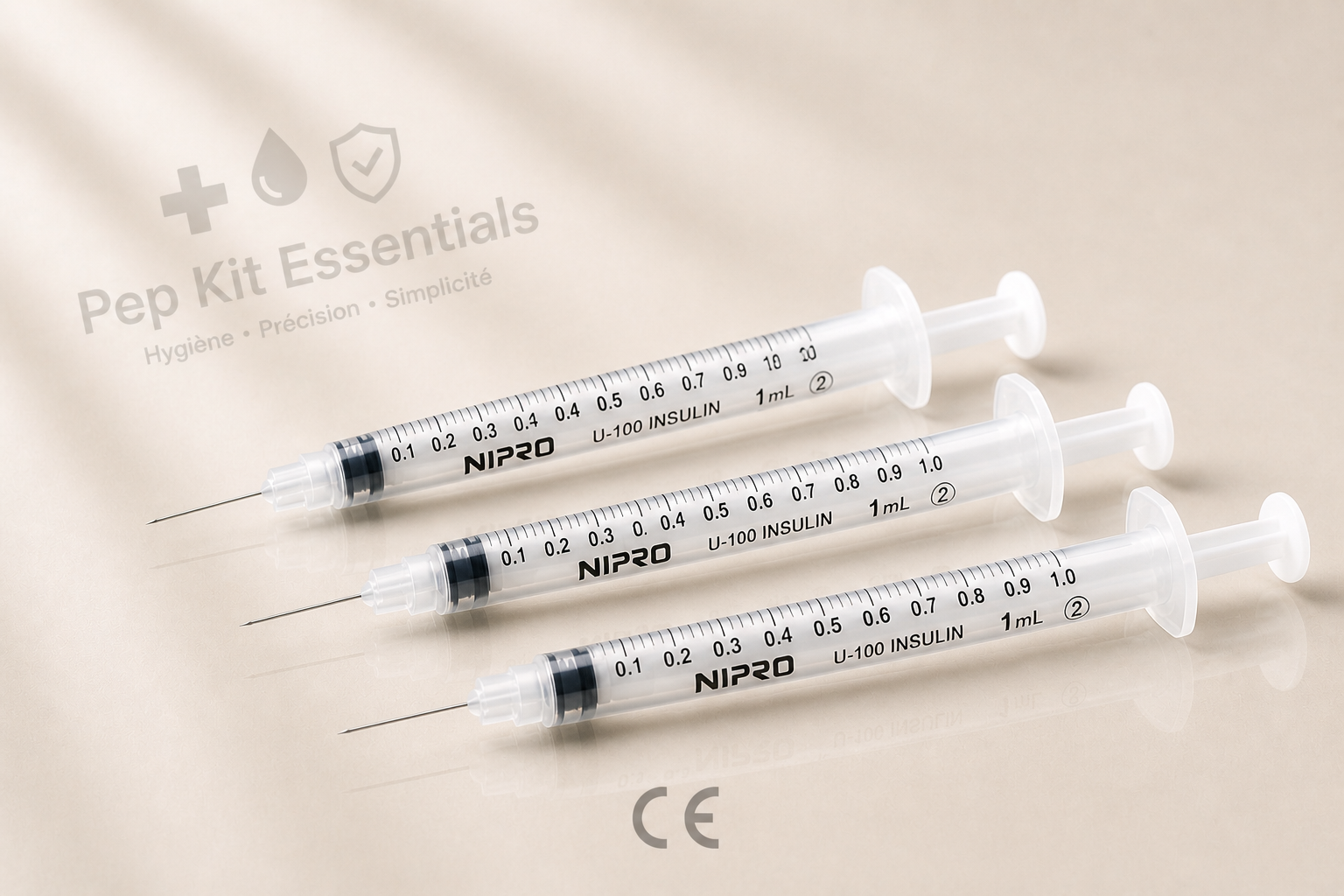 Seringues insuline 1ml U-100 30 G avec aiguille