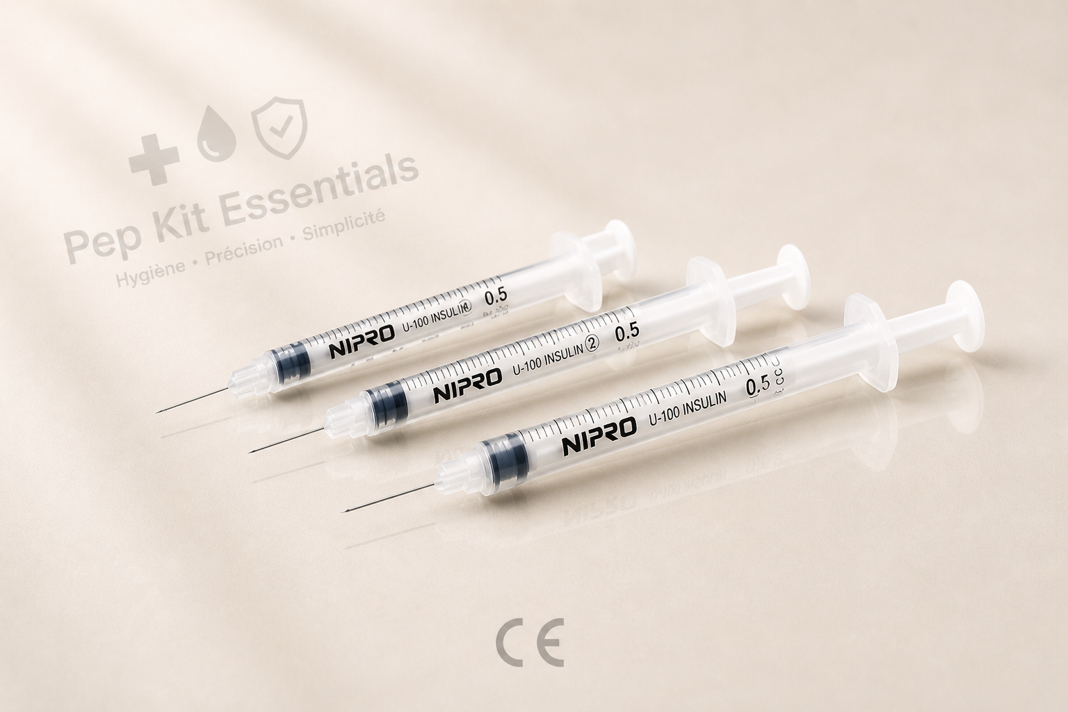 Seringues insuline 0.5ml U-50 avec aiguille 30 G